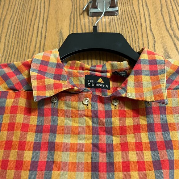 Vintage gingham Liz Claiborne blouse, Size 10 - Picture 4 of 5